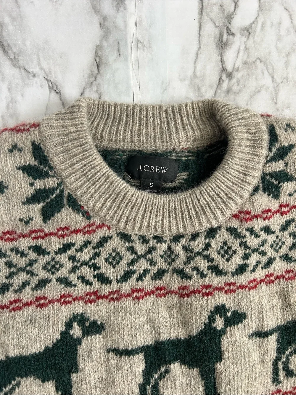 J. Crew | men’s size small 100% lambs wool fair isle Labrador lab dog sweater